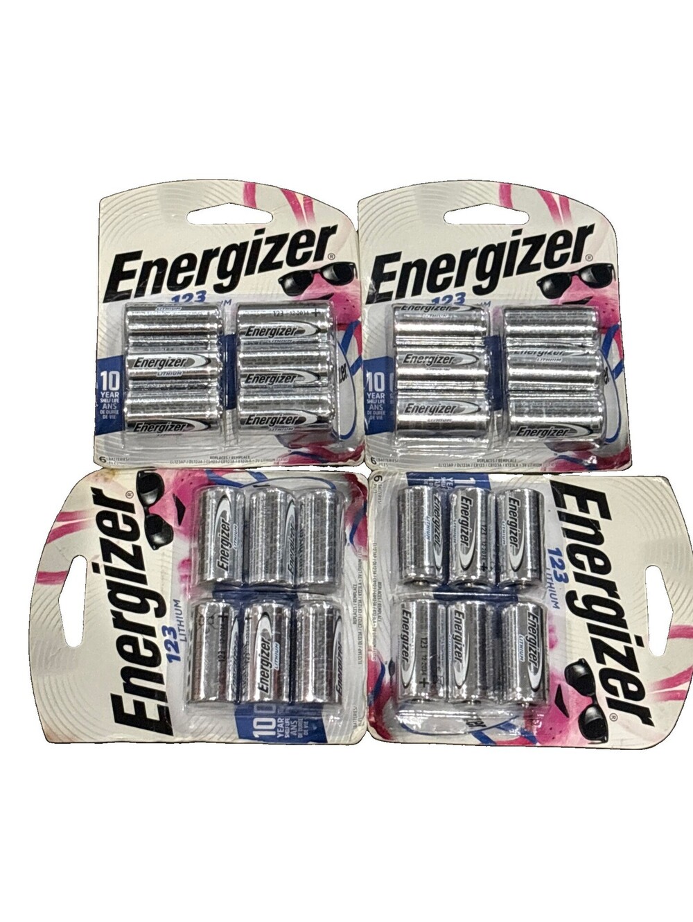 Energizer 123 Lithium Batteries – 4 Packs – New Sealed – 10 Year Shelf Life